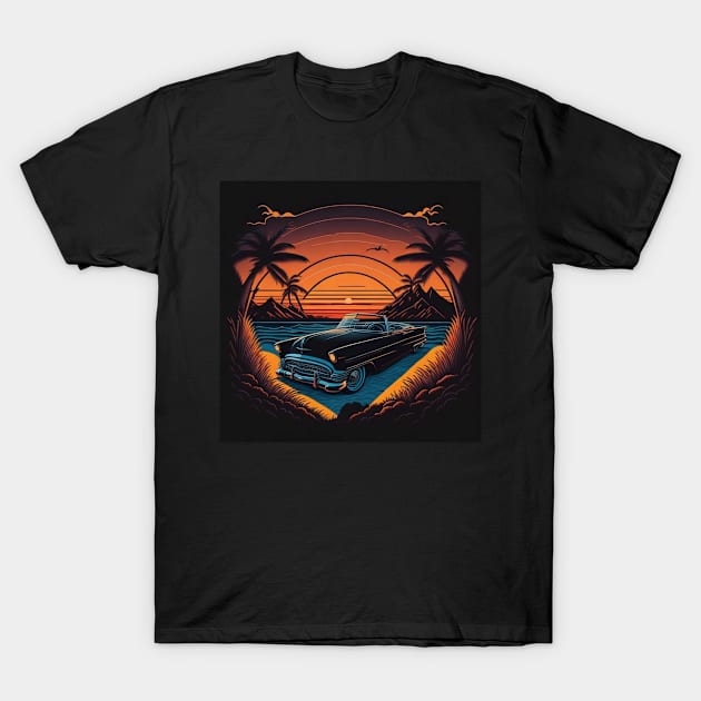 sunset classic car T-Shirt by Jason